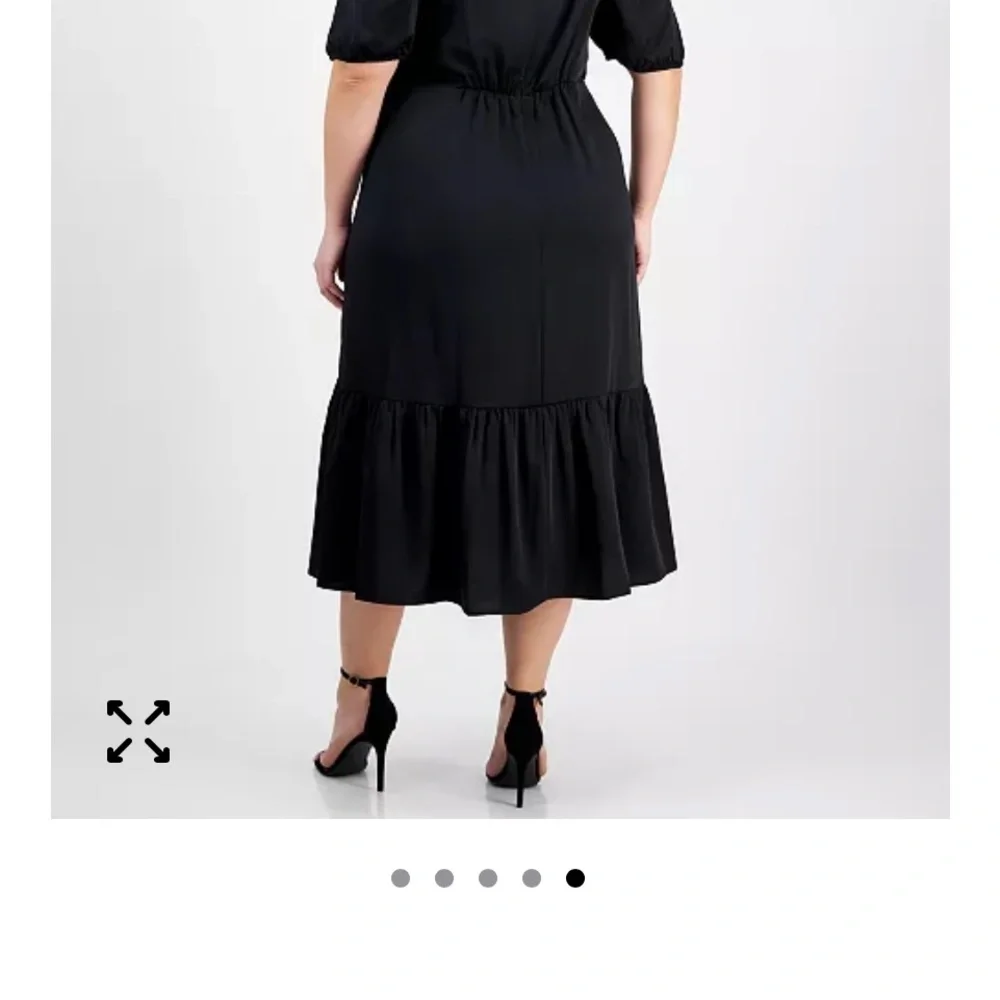 Elegant New With Tag Anne Klein Black Dress with Puff Sleeves Size 18W - Picture 4 of 11